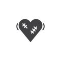 Patched heart icon vector