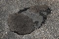 Street pothole patch in Portugal Royalty Free Stock Photo