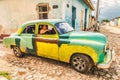 patches vintage american car cuba Royalty Free Stock Photo