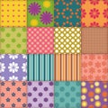 Patchwork background with different patterns