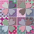 Patchwork background with different patterns