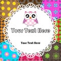 Patchwork background with owl