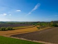 Patchwork of Beauty: Aerial View of Farm Fields in Belgian Pajottenland Royalty Free Stock Photo