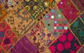 Patchwork bedspread in the eastern style Royalty Free Stock Photo