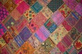 Patchwork bedspread in the eastern style Royalty Free Stock Photo