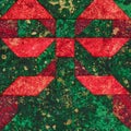 Patchwork block the red bow on a green background