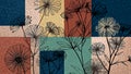 Abstract Botanical Patchwork Pattern Royalty Free Stock Photo