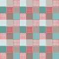 Patchwork cage pattern heart. Vector design illustration. White pink and blue color. Romantic vintage print. Repeat Royalty Free Stock Photo