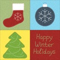 Patchwork with Christmas motifs Royalty Free Stock Photo