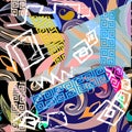 Patchwork colorful seamless pattern. Geometric greek style vector background. Modern abstract greek key meanders
