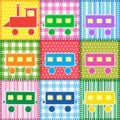 Patchwork with colorful train