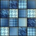 Patchwork of denim fabric