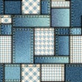 Patchwork of denim fabric