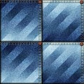 Patchwork of denim fabric. Royalty Free Stock Photo