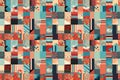 Patchwork fabric of argentina, concept of Textile crafts, created with Generative AI technology