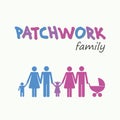 Patchwork family concept pictogram