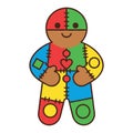 Patchwork Gingerbread Man Vector Illustration Royalty Free Stock Photo