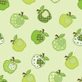 Patchwork green apple tree