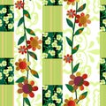 Patchwork green floral pattern background Royalty Free Stock Photo