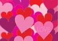 Patchwork hearts background