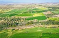 Patchwork landscape, agricultural fields in Nicosia district, Cyprus Royalty Free Stock Photo