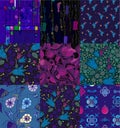 Patchwork made of various ornaments