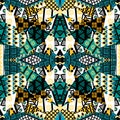 Patchwork mosaic with african ethnic motifs