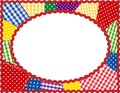 Patchwork Oval Frame, Brights Royalty Free Stock Photo