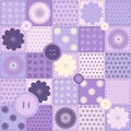 Patchwork of patches with purple-lilac colors