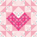 Patchwork pattern with heart