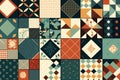 patchwork pattern for textiles, packaging, backgrounds, wallpaper, covers AI Generation