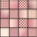 Patchwork of pink denim fabric
