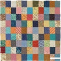 A patchwork quilt comprised of numerous square patches, each showcasing a Royalty Free Stock Photo
