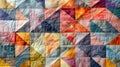 patchwork quilt. geometric pattern made from a piece of fabric in pastel colors.