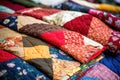 patchwork quilt made of diverse patterns and colors