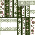 Patchwork retro checkered lace fabric pattern background