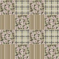 Patchwork retro colors checkered floral pattern background Royalty Free Stock Photo