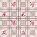 Patchwork retro roses floral textile texture pattern background Royalty Free Stock Photo