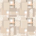 Patchwork retro seamless dotted pattern background
