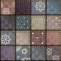 Patchwork of satin fabric Royalty Free Stock Photo