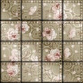 Patchwork of satin fabric Royalty Free Stock Photo