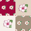 Patchwork seamless floral azalea pattern texture background Royalty Free Stock Photo