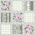 Patchwork seamless floral lace pattern Royalty Free Stock Photo