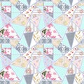 Patchwork seamless floral lace pattern Royalty Free Stock Photo