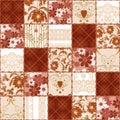 Patchwork seamless floral lace pattern background Royalty Free Stock Photo
