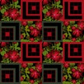 Patchwork seamless floral pattern background with decorative elements Royalty Free Stock Photo