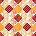 Patchwork seamless floral pattern background with decorative elements Royalty Free Stock Photo