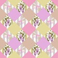 Patchwork seamless floral pattern background with decorative elements Royalty Free Stock Photo