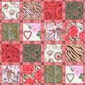 Patchwork seamless floral pattern background Royalty Free Stock Photo