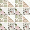 Patchwork seamless floral pattern background